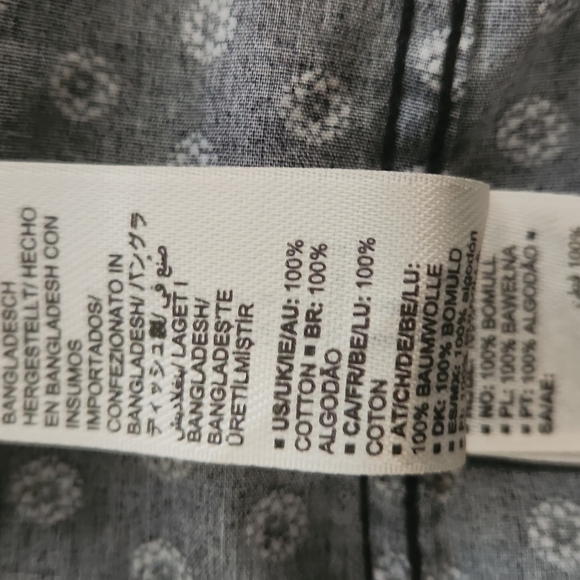 3/$20 Good Threads Navy Blue Floral Print Button-Up Shirt - Picture 7 of 9